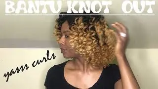 SUPER DEFINED BANTU KNOT OUT ON NATURAL BLOWN OUT/STRETCHED HAIR | SHENIKAJ