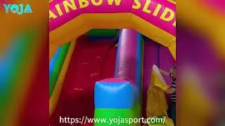 Custom Rainbow Inflatable Water Slides For Sale#waterslide #inflatable #kidsparty #summerfashion