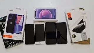 Apple iPhone 12 mini fialová/purple včetně přísušenství PanzerGlass Swarovski, Spigen Hybrid a další