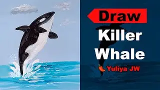 🐋 how to draw killer whale step by step