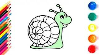 Draw a snail and coloring | How to draw a snail? | Как нарисовать улитку? | Рисуем животных