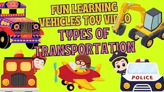 Excavator, Fire Truck, Police Car for Children - Fun Learning Vehicles Toy Video