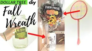 DOLLAR TREE DIY FALL WREATH | Farmhouse Decor | Fall Wreath 2020 | Unusual Fall Wreath |