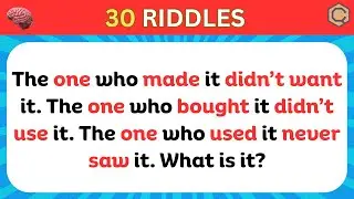 🧠 30 Hard Riddles Only Smart People Can Solve - #3 | Brain Teasers for Adults | Easy to Hard Riddles