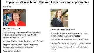 Implementation in Action: Real World Experience & Opportunities | CPCRN Scholars Webinar 8-5-21