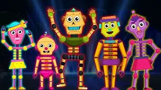 Colorful Skeleton Robots Finger Family | Spooky Songs for Kids by Teehee Town