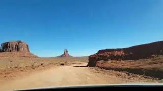 Driving part of 17 mile loop in Monument Valley, Utah time lapse
