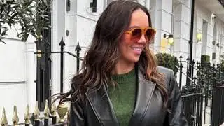 CHELSEA GREEN WEARING A VERY BEAUTIFUL LEATHER JACKET 