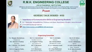Generic Talk Series #29-Importance of Communication Skills to Engineering Students