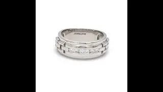 Men&rsquo;s Platinum Wedding Ring with Diamonds SJ PTO 229 Jewelove