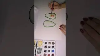 How to draw avocado?🥑 How to make watercolor? #art  #watercolor  #arttutorial   #avacados