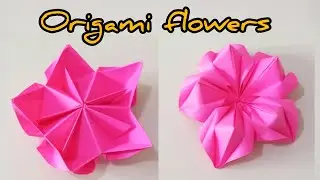 Melipat kertas origami menjadi bentuk bunga yang mudah