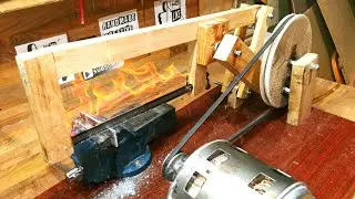 Wooden Homemade Power Hacksaw Using Washing Machine Motor