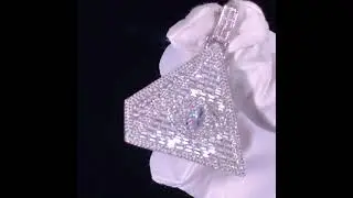 Baguette Pyramid Pendant White Gold | Guu Jewelry Reviews | Hip Hop Jewelry