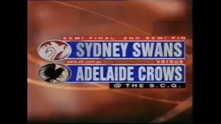 Channel Seven AFL 1st Semi Final 1998 Sydney Swans vs Adelaide Crows Opener