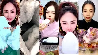 ASMR WHITE ICE EATING / REAL SNOW / FREEZER FROST EAT 