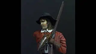 resin bust of an ECW musketeer after the battle