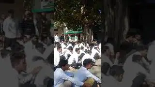Nazakat Shah sb sr lect.while reciting Naat pak during morning assembly at Govt HSS LORAN