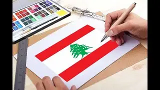 How to draw Lebanon Flag easy | LEBANON