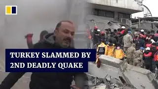 People flee from collapsing buildings as second deadly earthquake hits Turkey