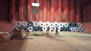 @Life at sea#LOADING OF STEEL COILS IN A CARGO SHIP