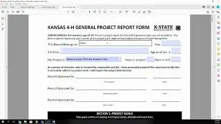 Starting Your 4-H Project Report Form