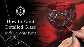 How to Paint Glass with Gouache | Painting Reflective Details | Tutorial