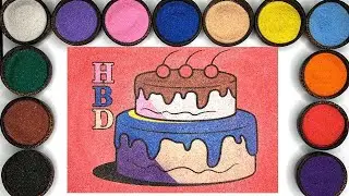 Satisfying Video DIY | Happy Birthday Party Cake Sand Painting
