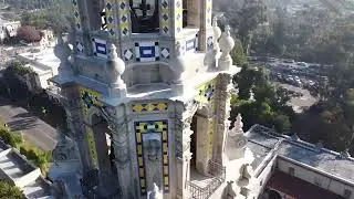 Flying Over Balboa Park San Diego California Drone View