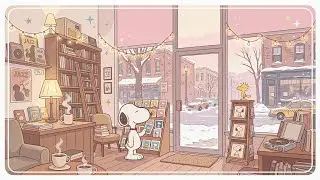 Cozy Winter Jazz Caf&eacute; with Snoopy ☕ Warm Lofi Jazz for Calm Focus & Peaceful Mood