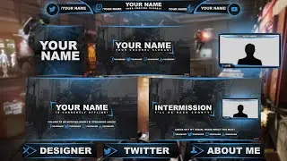 Free Graphics: Twitch / Hitbox livestream template pack #1: COD AW - Photoshop by @YLLiBzify