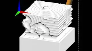 First result of automatic generation of a roughing tool path for the teapot