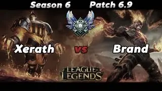 League of Legends - Xerath vs Brand Season 6 Mid Gameplay