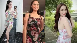 KIM DOMINGO is wearing sexy Floral Dresses
