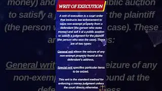 Writ of Execution #writs #execution #courtorder #court #execute