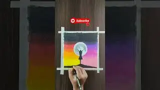 Easy Oil Pastel Drawing | A Girl Standing On Mountain #shorts #drawing