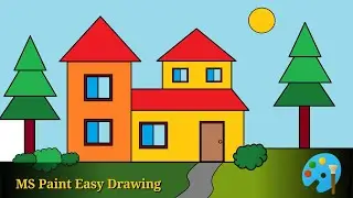 MS Paint House Design Secret You Need to Know NOW! | MS Paint Drawing Easy | MS Paint tutorial