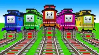 【踏切アニメ】あぶない電車 3 TRAIN Thomas vs Fumikiri 3D Railroad Crossing Animation #1million #train