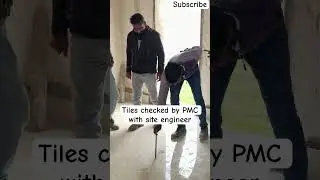 Tiles checked ✅ by PMC with site engineer #youtube #viral #shorts #feed #tiles #shortsfeed #trending