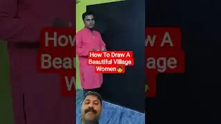 How To Draw A Beautiful Village Women 👧#beautiful #art #village #women #drawing #shorts #video