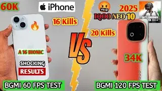 iPhone 15 BGMI 60 FPS Vs iQOO Neo 10 BGMI 120 FPS | With fps meter+Recoding