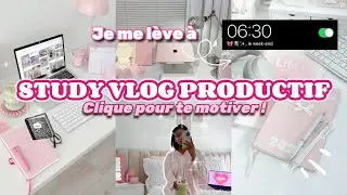 RÉVEIL à 6:30 pour une journée PRODUCTIVE📓🎀 | Study Vlog Aesthetic