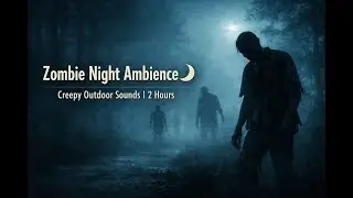 Zombie Night Ambience 🌙 Creepy Outdoor Sounds | 2 Hours