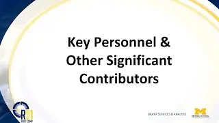 Key Personnel/OSC &ndash;&nbsp;NIH Grant Applications