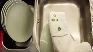 [ASMR] Towel Drying Plates | Relaxing Kitchen ASMR 🧽 #asmr #asmrdishes #asmrnotalk