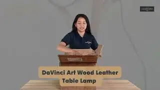 DaVinci Art Wood Leather Table Lamp - LUMINARIA LIGHTING