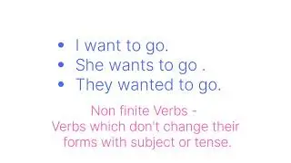 Non finite verbs