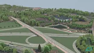A 281, Bremen, Bauabschnitt 4 mit Wesertunnel, Visualisierung (&Uuml;berflug)
