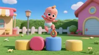 Baby Wheels Jump on Circle Blocks | Fun Nursery Rhymes & Kids Songs