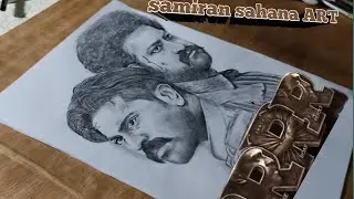 NTR & Ram Charan pencil ART||How to Drow easily in Using Pencil\/RRR/ trailer of RRR Flim full video
